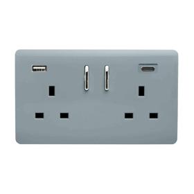 Cool Grey Wiring Accessories Trendi Decorative Screwless